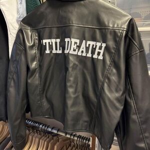 12th Tribe Til Death faux leather jacket